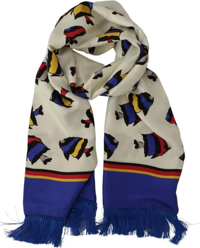 Dolce & Gabbana Multicolor Visgraat Zijden Sjaal Multicolor Heren