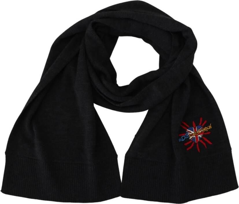 Dolce & Gabbana Zwarte Sacred Heart Wrap Sjaal Black Dames