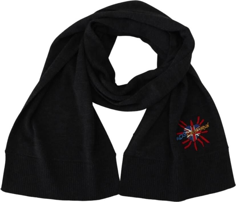 Dolce & Gabbana Zwarte Sacred Heart Wrap Sjaal Black