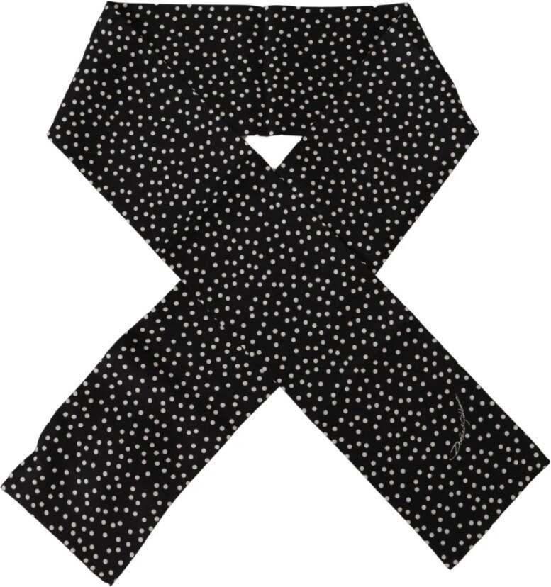 Dolce & Gabbana Zijden Sjaal met Polka Dots Gloednieuw Black Heren