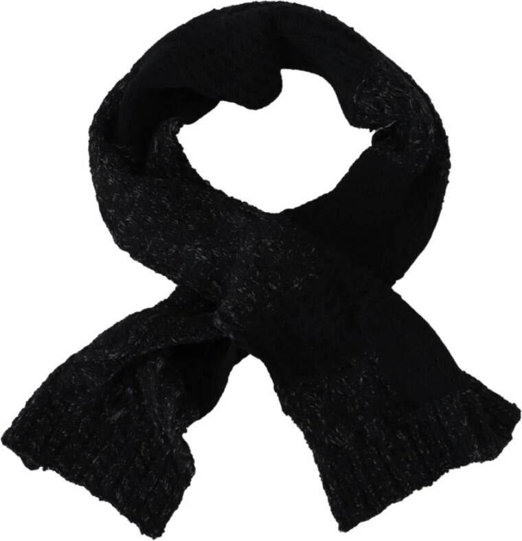 Dolce & Gabbana Zwarte Wollen Sjaal Wrap Black Heren