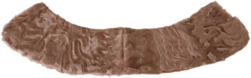 Dolce & Gabbana Beige Bont Lamsskin Sjaal voor Vrouwen Beige Dames