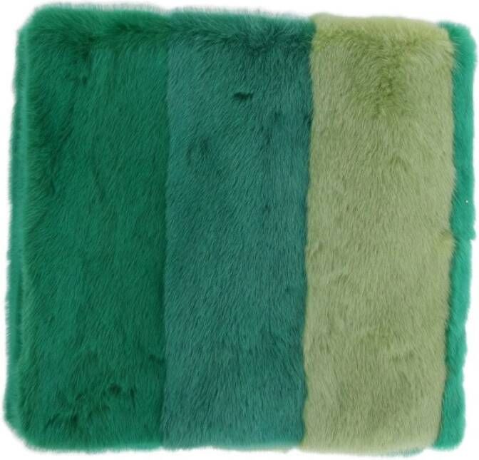 Dolce & Gabbana Prachtige Groene Bont Sjaal Wrap Groen Dames
