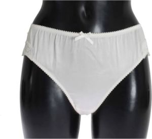 Dolce & Gabbana Wit satijnen stretch ondergoed slipje Wit Dames