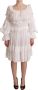 Dolce & Gabbana White Cotton Frilled Mousseline Off Shoulder Dress Wit Dames - Thumbnail 1