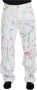 Dolce & Gabbana Witte katoenen kleurspat print denim broek White Heren - Thumbnail 1