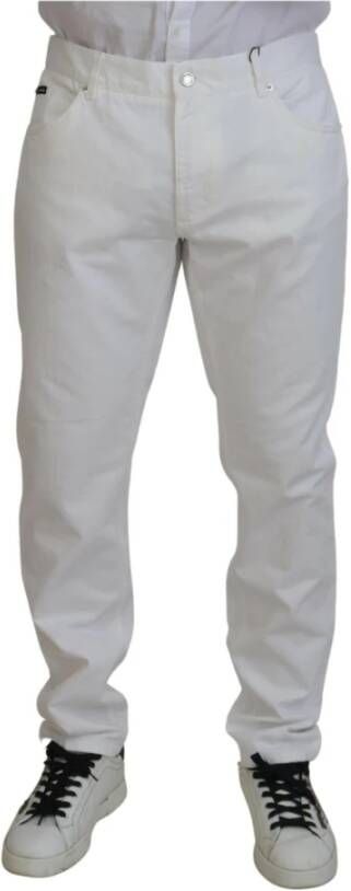 Dolce & Gabbana Witte Katoenen Comfort Fit Denim Jeans White Heren