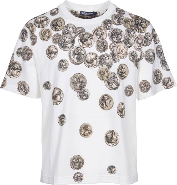 Dolce & Gabbana Witte T-shirts en Polos met Pinaforemetal Breedte Wit Heren
