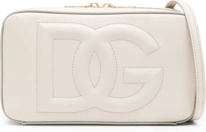 Dolce & Gabbana Witte Tweeweg Tas met Logo Beige Dames