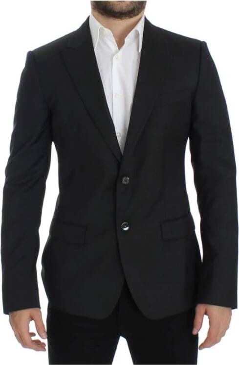 Dolce & Gabbana Wol slanke fit blazer Zwart Heren