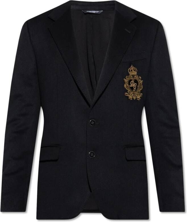 Dolce & Gabbana Wollen blazer met applicatie Zwart Heren