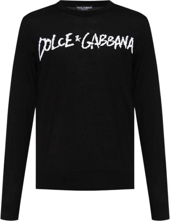 Dolce & Gabbana Heren wollen pullover sweatshirt Black Heren