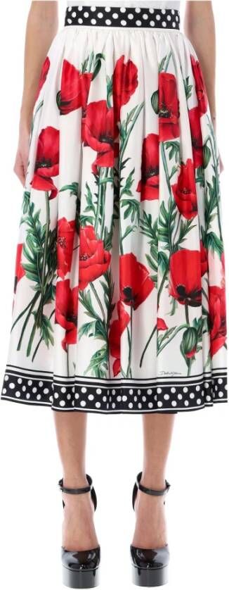 Dolce & Gabbana Women Clothing Skirts White Flora Print Ss23 Wit Dames