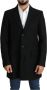 Dolce & Gabbana Wool Single Breasted Long Coat Jacket Zwart - Thumbnail 1