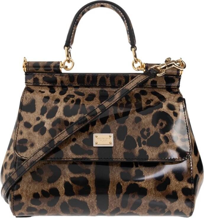 Dolce & Gabbana Leopard-print 'Sicily' Tote Bag Brown Dames