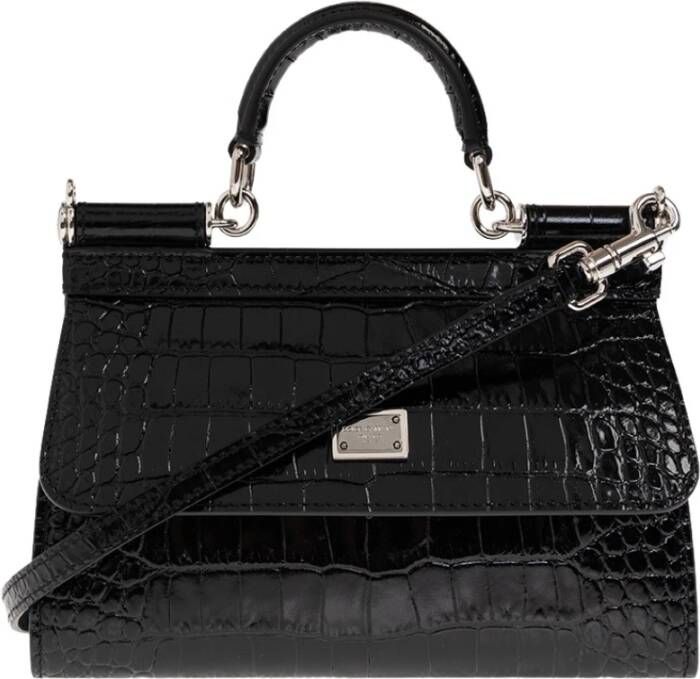 Dolce & Gabbana Omkeerbare tas met krokodillenprint Black Dames