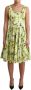 Dolce & Gabbana Yellow Floral Cotton Stretch Gown Dress Geel Dames - Thumbnail 1
