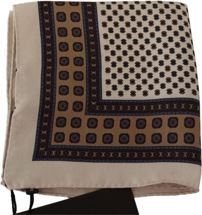 Dolce & Gabbana Multicolor Patterned Square Handkerchief Scarf Bruin Heren