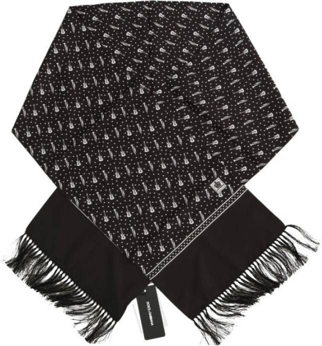 Dolce & Gabbana Zijdeachtige sjaals Zwart Heren