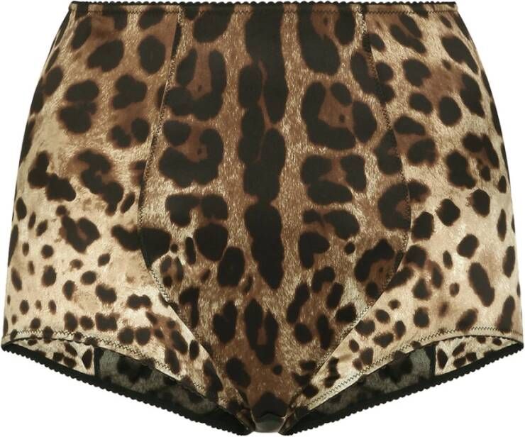Dolce & Gabbana Zijden Animalier Print Girdle Bruin Dames
