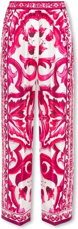 Dolce & Gabbana Zijden broek Roze Dames