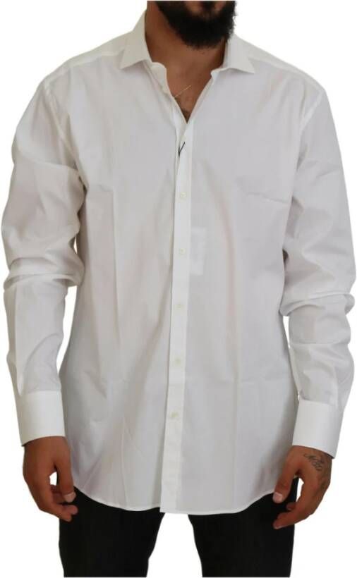 Dolce & Gabbana Witte Katoenen Heren Formeel Overhemd met Kraag White Heren