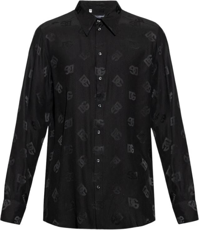 Dolce & Gabbana Zijden hemd Zwart Heren