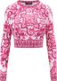 Dolce & Gabbana Zijden Maiolica Print Crop Top Roze Dames - Thumbnail 1