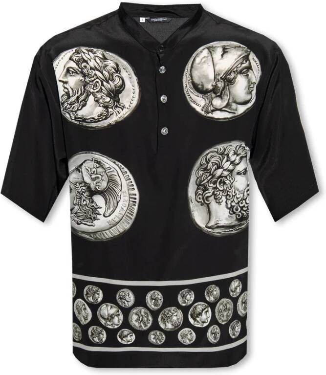 Dolce & Gabbana Zijden shirt Zwart Heren