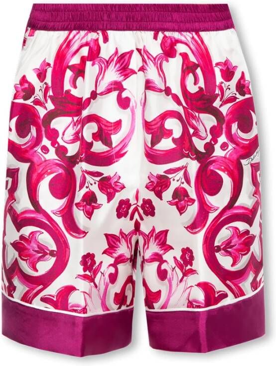 Dolce & Gabbana Zijden shorts Roze Dames