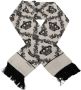 Dolce & Gabbana Witte Zijden Koninklijke Kroon Heren Wrap Sjaal Franje Sjaal White Dames - Thumbnail 1