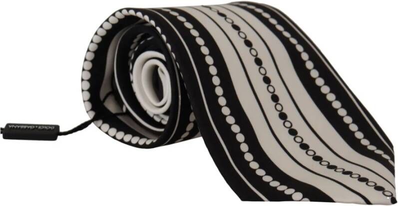 Dolce & Gabbana Zijden Stropdas Stijlvol zwart-wit ontwerp Zwart Heren
