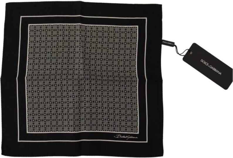Dolce & Gabbana Zwart Geometrisch Zijden Sjaal Black Heren