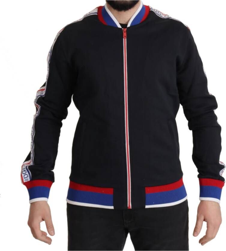 Dolce & Gabbana Gestreepte Rits Jas Trui in Blauw Heren