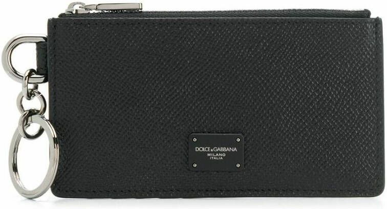 Dolce & Gabbana Zwarte leren kaarthouderportemonnee Black Heren