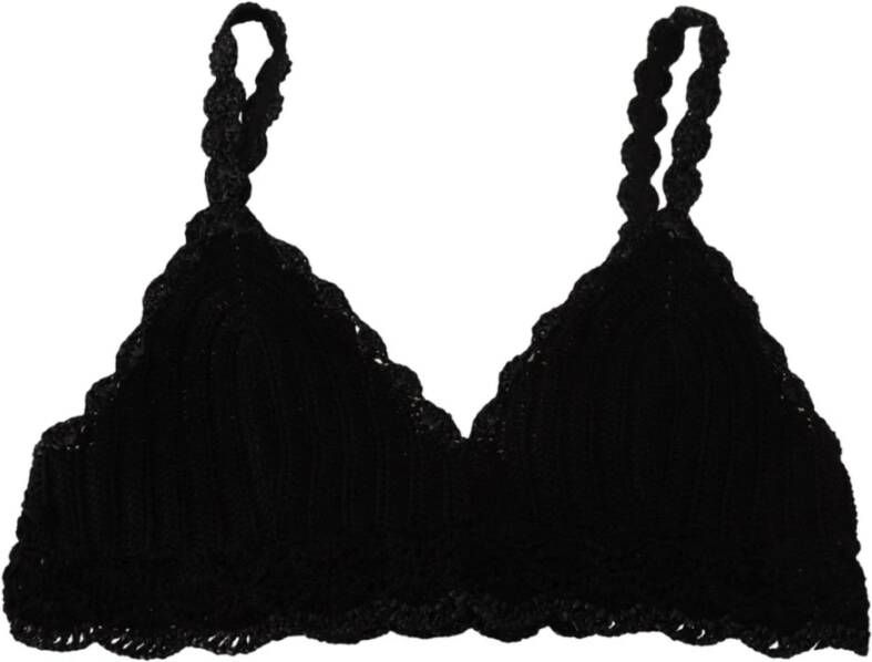 Dolce & Gabbana Zwart Gehaakt Mouwloos Bustier Korset Zwart Dames