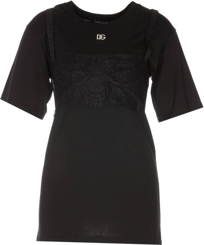 Dolce & Gabbana Zwart katoen Oversize T-shirt Zwart Dames