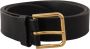 Dolce & Gabbana Bruin effen kalfsleren riem met goudkleurige gesp Brown Heren - Thumbnail 1