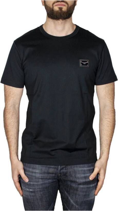 Dolce & Gabbana Zwart Plaque T-Shirt Black Heren