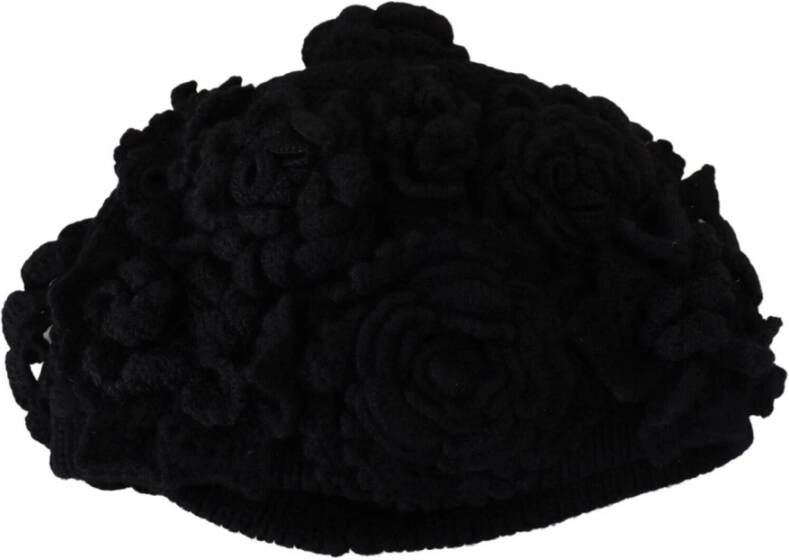Dolce & Gabbana Zwarte Beanie Hoed van Virgin Wool MainLine Collectie Zwart