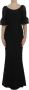 Dolce & Gabbana Zwarte bloemenkanten lange bodycon maxi jurk Zwart Dames - Thumbnail 1