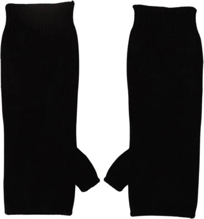 Dolce & Gabbana Authentieke Handschoenen Middelarm Lengte Zwart Grijs Gemaakt in Italië Black Dames