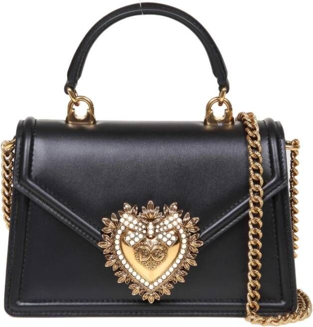 Dolce & Gabbana Kleine Devotion Tas met Handgemaakt DG Heilig Hart Black Dames