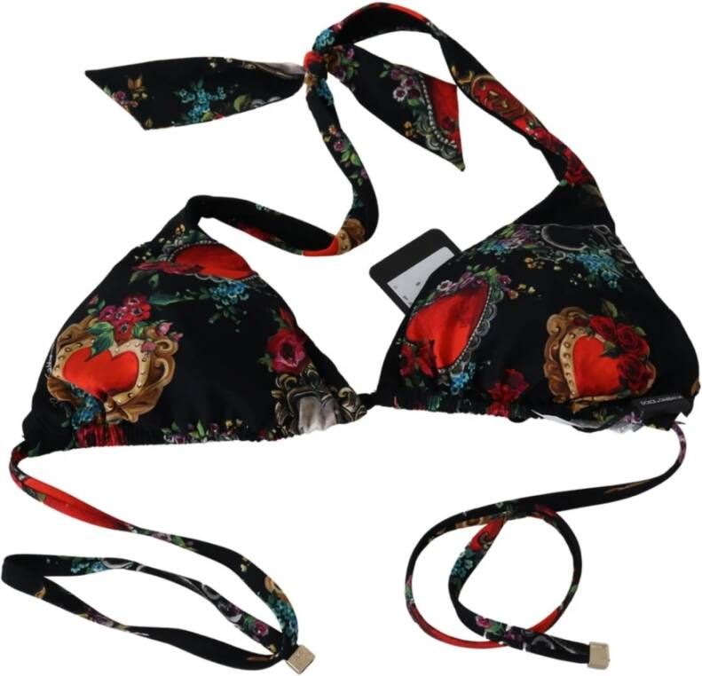 Dolce & Gabbana Zwarte hartprint bikini top Zwart Dames