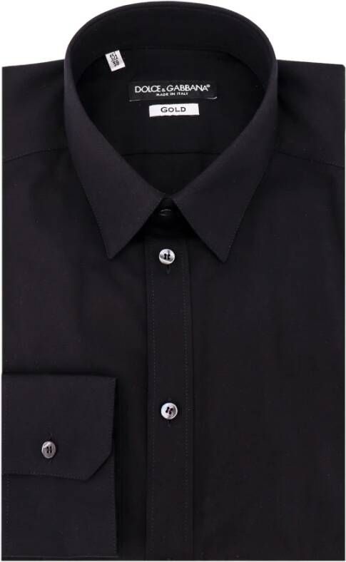Dolce & Gabbana Zwarte Katoenen Shirt met Slim Fit Zwart Heren
