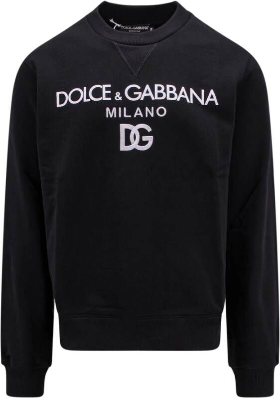 Dolce & Gabbana Zwarte Katoenen Sweatshirt Aw23 Black Heren