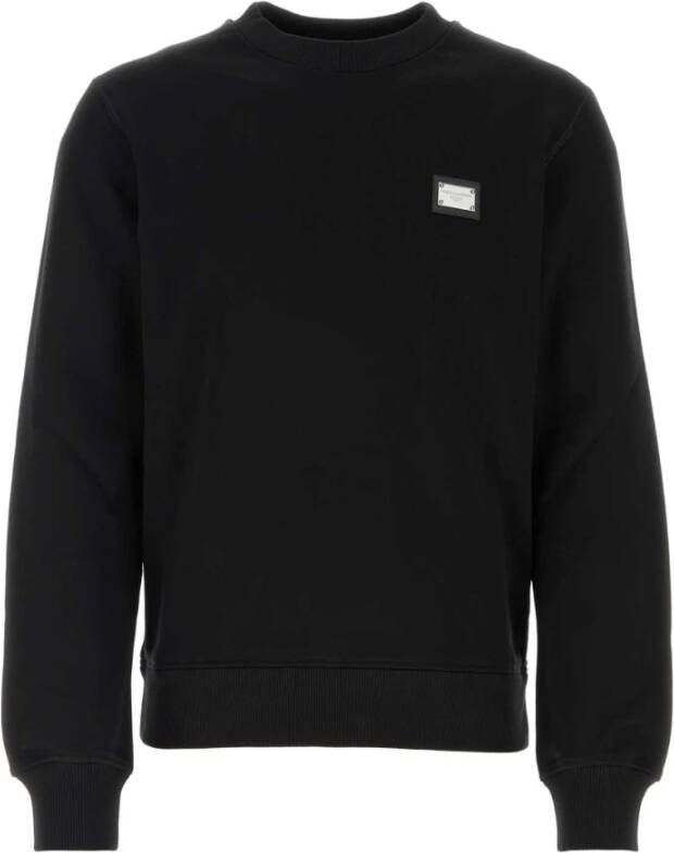 Dolce & Gabbana Zwarte katoenen sweatshirt Zwart Heren