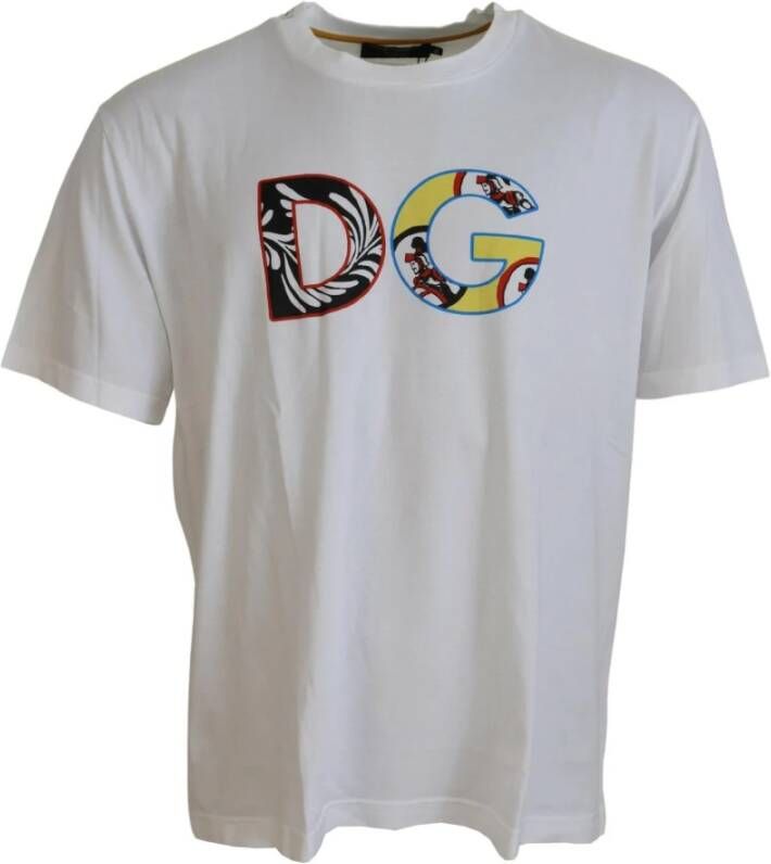 Dolce & Gabbana Zwarte Katoenen T-Shirt voor Mannen White Heren
