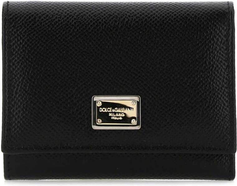 Dolce & Gabbana Zwarte leren portemonnee Compact en stijlvol Zwart Dames