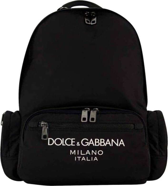 Dolce & Gabbana Zwarte Nylon Rugzak Nieuw met Label Zwart Heren